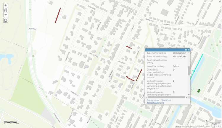 Met behulp van de GIS-tool van Werkwijzer bracht VDBH de halfverharding in de gemeente Veenendaal in kaart. Met behulp van de GIS-tool van Werkwijzer bracht VDBH de halfverharding in de gemeente Veenendaal in kaart.