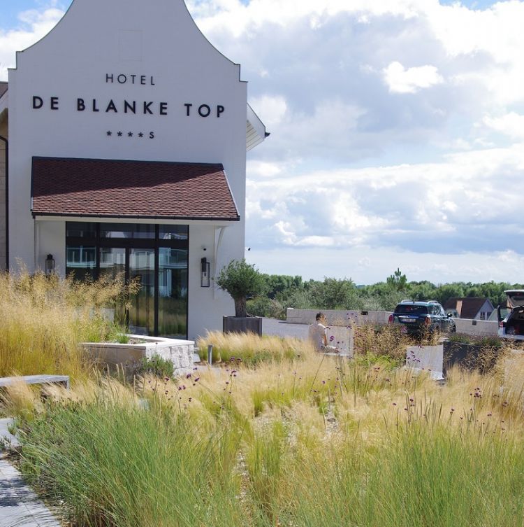 De duintuin van Hotel De Blanke Top verbergt een riante, ondergrondse parkeergelegenheid.