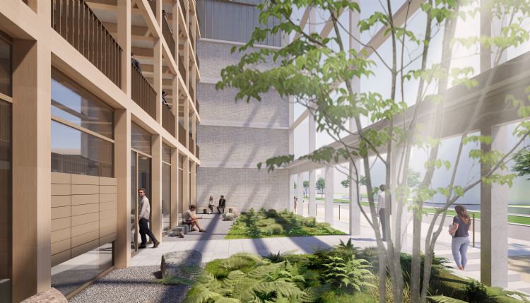 Patio's zijn een onderdeel van de Onderwijsboulevard. Bron: DP6 architectuurstudio. Patio's zijn een onderdeel van de Onderwijsboulevard. Bron: DP6 architectuurstudio.