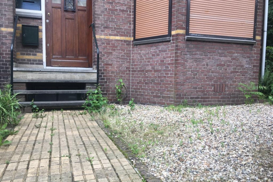 Een totaal versteende voortuin Een totaal versteende voortuin