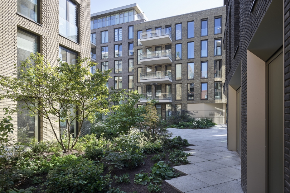 Slimme inzet van meerstammige en hoogstammige bomen, niet om het gebied visueel dicht te zetten, maar juist om de wind te breken, schaduw te bieden en biodiversiteit te versterken.