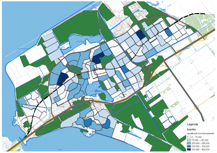Figuur 4 Informatie over inventariswaarde per speelbuurt