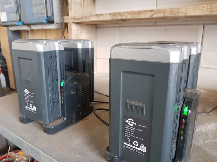 Accu's in de lader Accu's in de lader