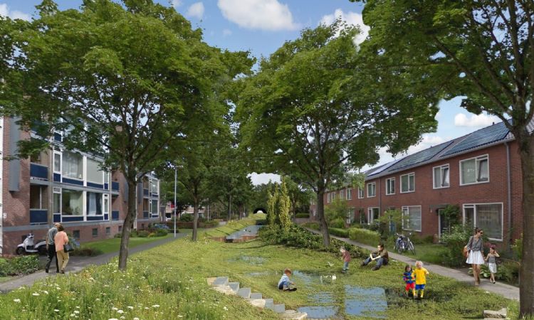 Voorstel vergroening Groningen. Beeld: Strootman Landschapsarchitecten Voorstel vergroening Groningen. Beeld: Strootman Landschapsarchitecten