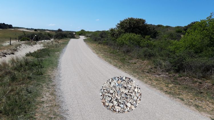 In opdracht van de gemeente Schouwen-Duiveland heeft Terrastab in Renesse een fietspad van zo'n 7,5 kilometer aangelegd. Het halfverharde pad is afgestrooid met schelpen om het natuurlijke beeld te behouden. In opdracht van de gemeente Schouwen-Duiveland heeft Terrastab in Renesse een fietspad van zo'n 7,5 kilometer aangelegd. Het halfverharde pad is afgestrooid met schelpen om het natuurlijke beeld te behouden.