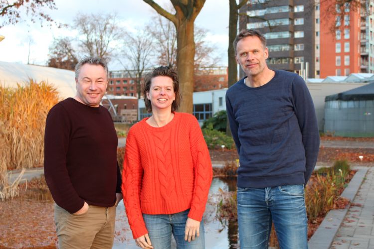 V.l.n.r. docenten Johan Vriezekolk, Caroline de Feijter en Paul van der Donk van de opleiding
