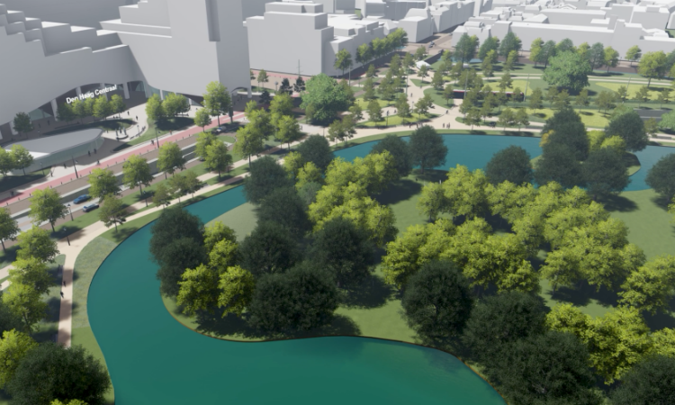 Artist impressie van de Koekamp nabij de Malietoren. Bron: Gemeente Den Haag