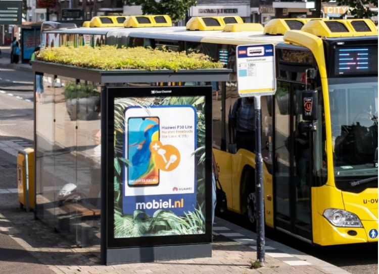 Een van de groene bushokjes in Utrecht. Bron: Mobilane