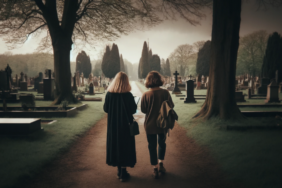 AI gegenereerde foto van redacteur Heidi Peters met voorvrouw Hannah Pietersen (r)