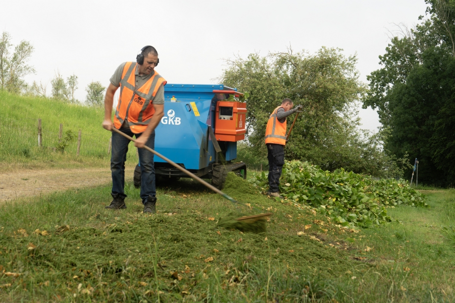 Verspreiden van de mulch