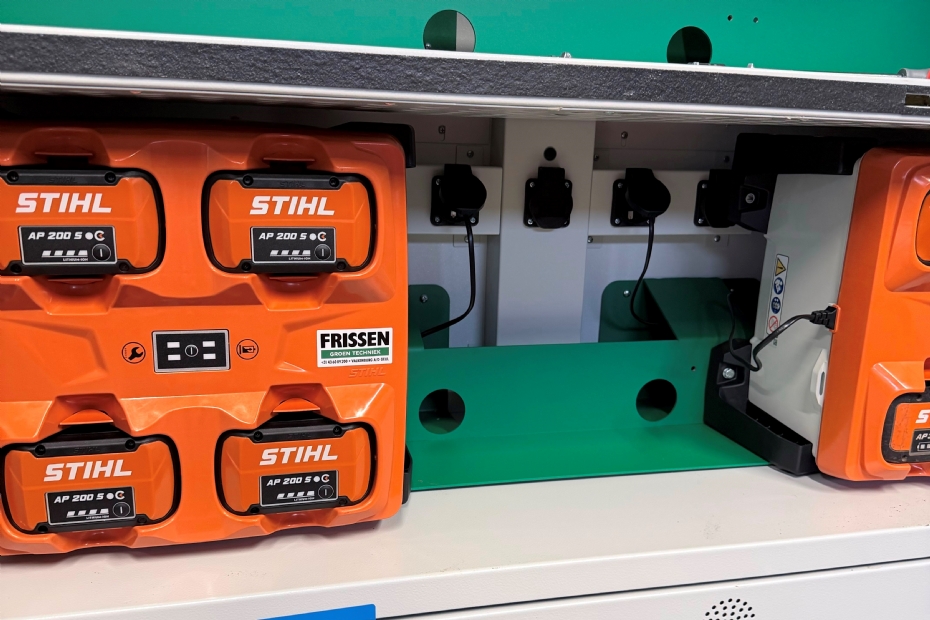 Stihl laders in een Seefion kluis