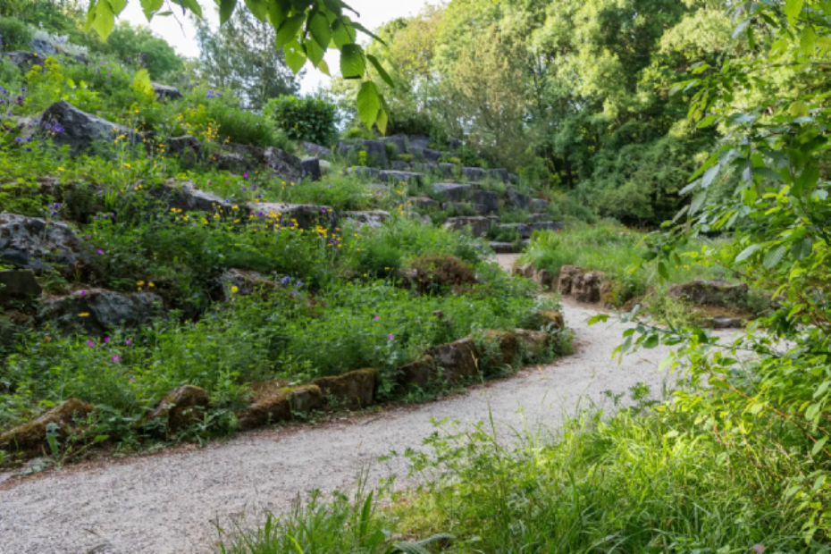 De paden gaan op in de natuur van de Hortus