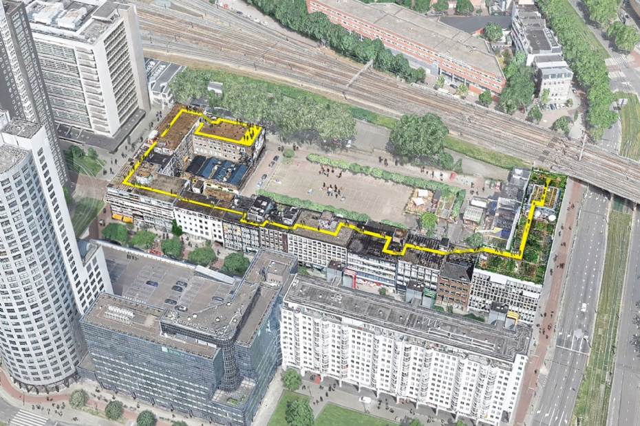 De route van de Rotterdamse Daken Dagen (Beeld: Rooftop Revolution)