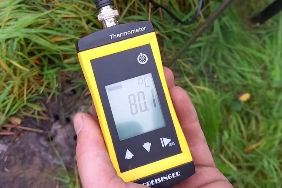Tijdens thermische behandelingen wordt de bodemtemperatuur continu gemetenDeze graag naast elkaar plaatsen