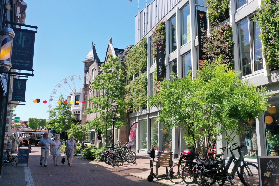 Groene Gevel Warenhuis Van der Veen Assen - Mobilane MobiPanel